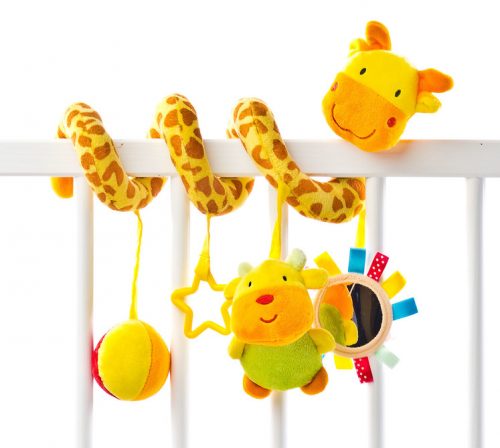 minkštas žaislas spiralė žirafa sensillo