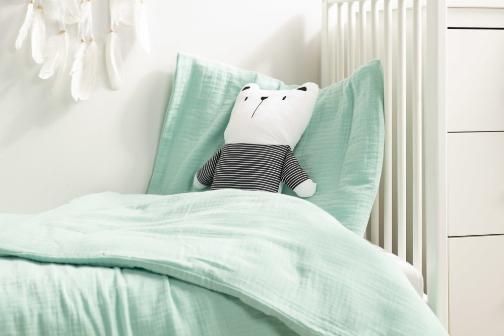 Muslino patalynės komplektas (užvalkalai) 100x135 (mėtų sp.)