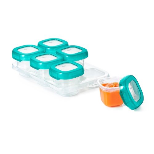 OXO Baby Blocks™ plastikiniai šaldymo indeliai, 6x60 ml (žali)
