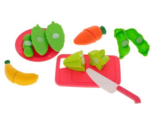 Vaikiška virtuvės kriauklė su pjaustomomis daržovėmis