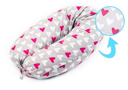 Maitinimo ir nėščiosios pagalvė "Širdelės" (rožinė)