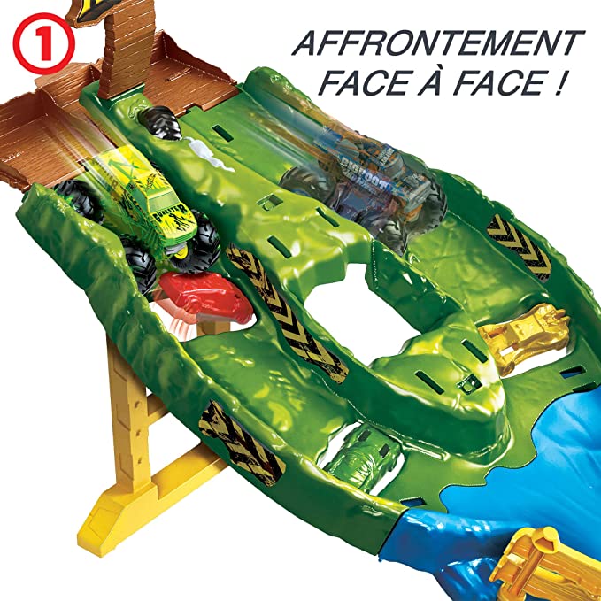 „Hot Wheels HGV12 Monster Trucks“ lenktynių trasa su 2 „Monster Trucks Bigfoot“ ir „Gunkster“ - Image 3