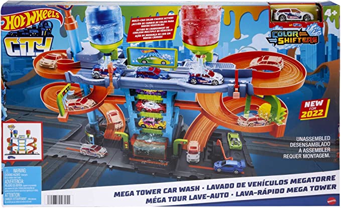 Hot Wheels City HDP05 Mega Tower automobilių plovimo sistema su spalvų keitimo efektu - Image 5